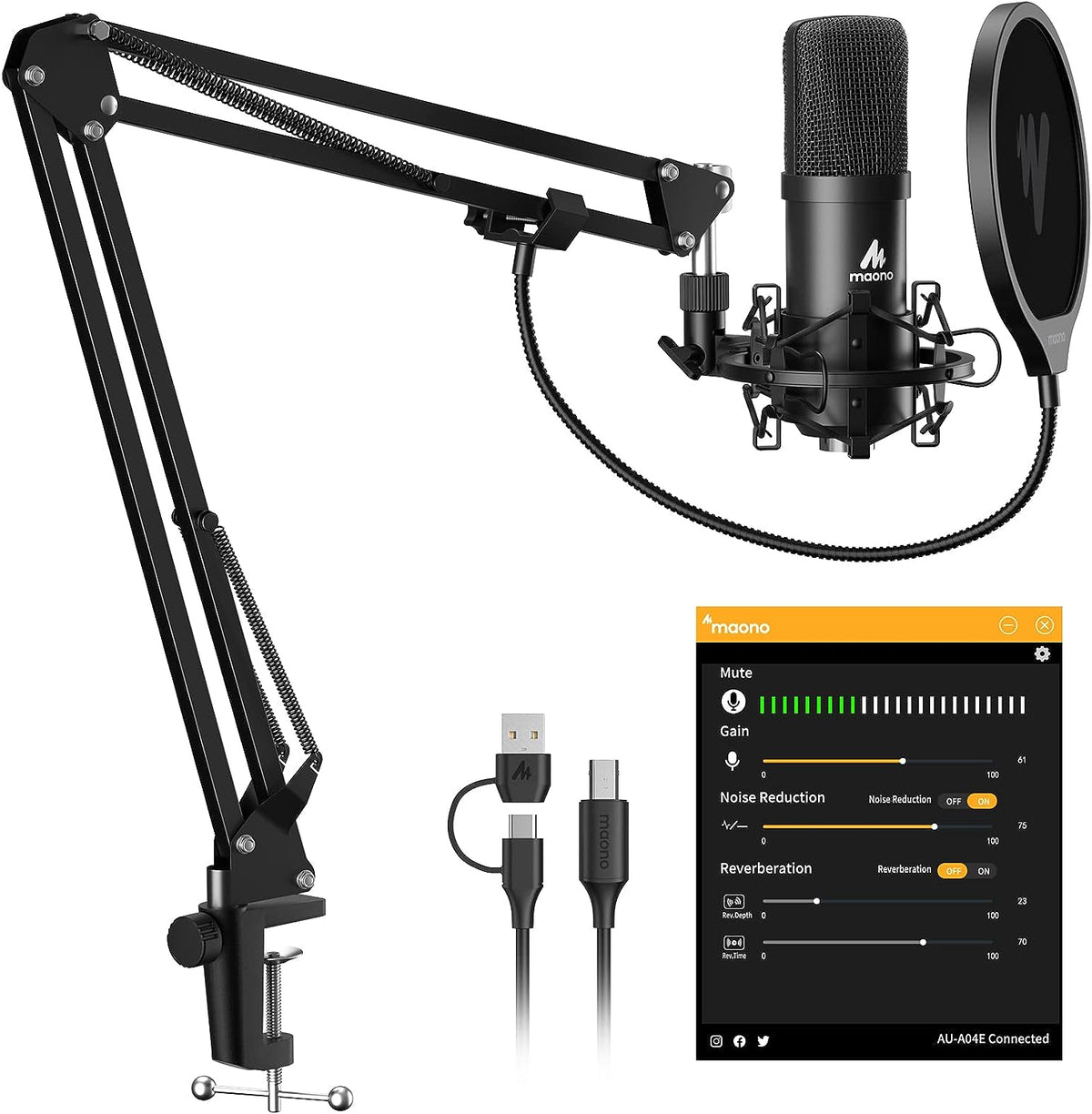 MAONO AU-A04E Professional Podcaster USB Microphone