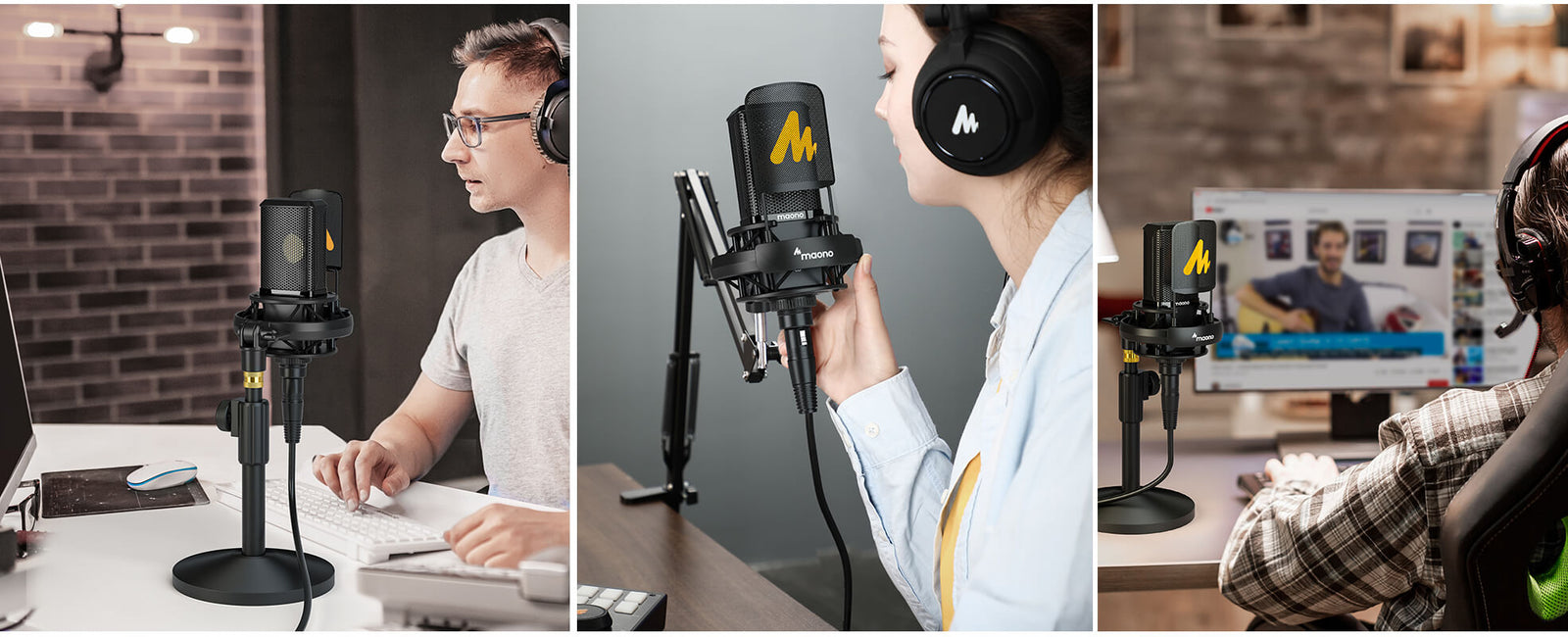 MAONO XLR Condenser Microphone with 34mm Large Diaphragm, Professional